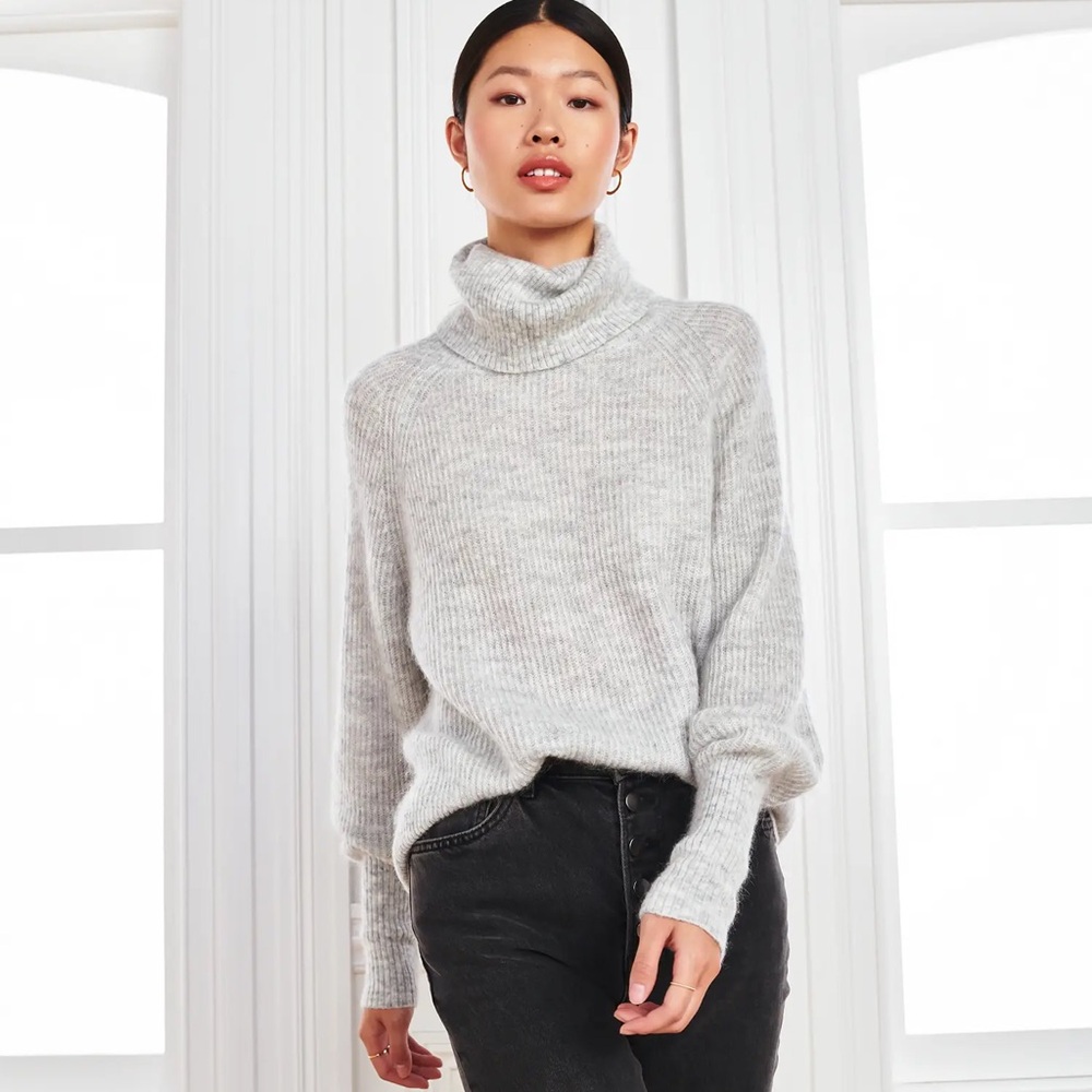 Alpaca & Wool Quince Grey Turtle Neck Sweater Size M